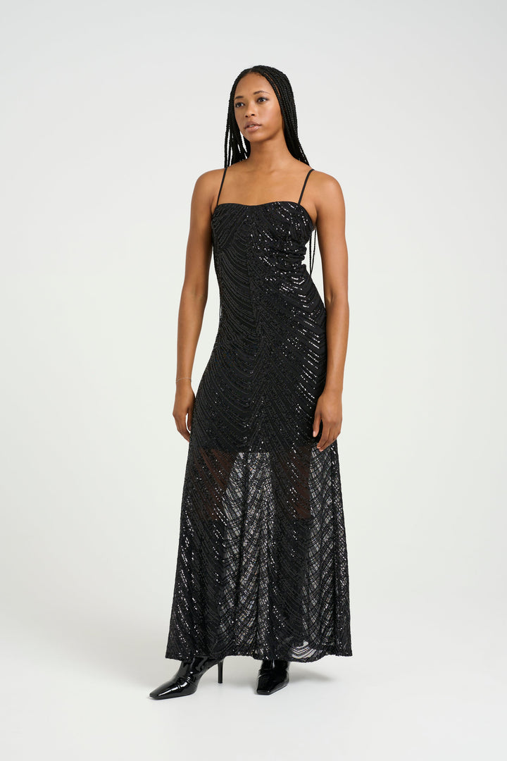 Forudbestilling - Gestuz - Gliragz Long Dress 10909573 - 106653 Black Sequins