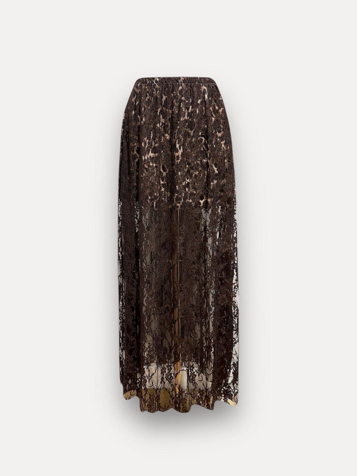 A-bee - Lace Skirt  3198LO 2 - Dark Brown