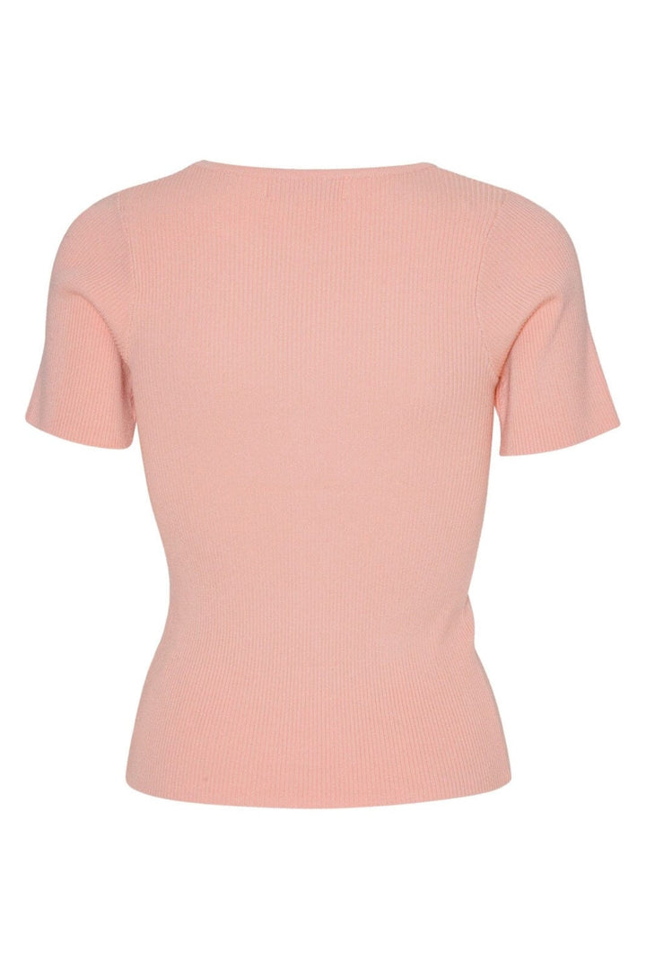 A-View - Rib Knit Short Sleeve Top - 298 Rose T-shirts 