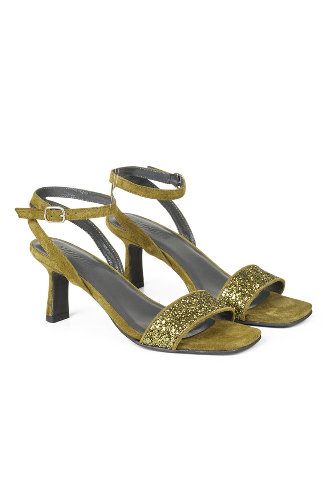 Angulus - Sandal with heel - 1709/1758 Olive Glitter/Olive Stiletter 