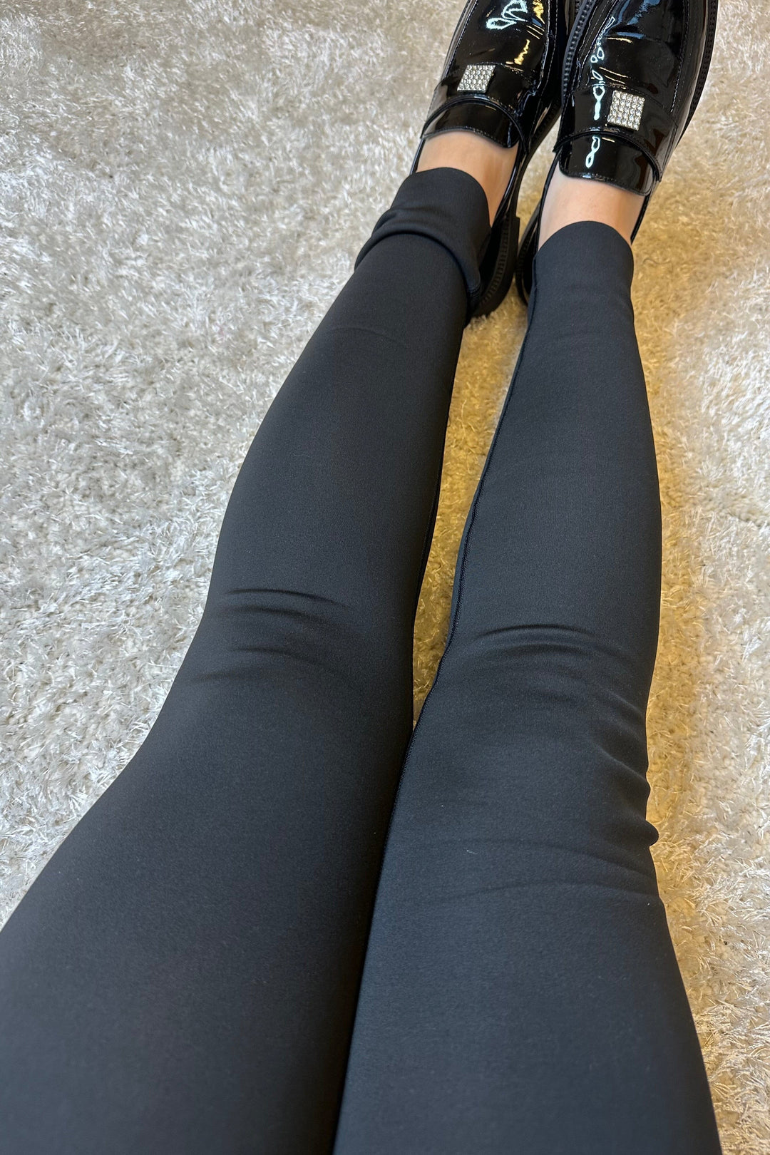 Anobel Copenhagen - High Waist Fleece Leggings P39007 - Black Strømpebukser 