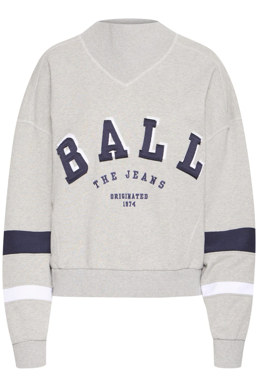 Ball - Bafossati High Collar Sweat - 204054 Medium Grey Melange Sweatshirts 