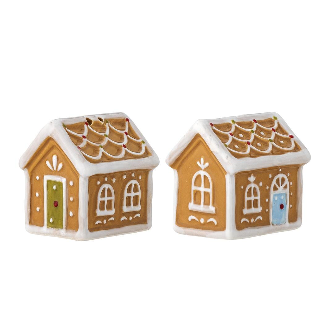 Bloomingville - Ginnie Salt & Pebersæt, Brun, Keramik - L6xH6xW4,5 cm, Set of 2