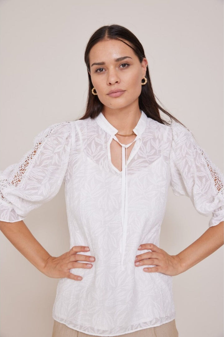 Bruuns Bazaar - MacluraBBImiras blouse - Snow White Bluser 