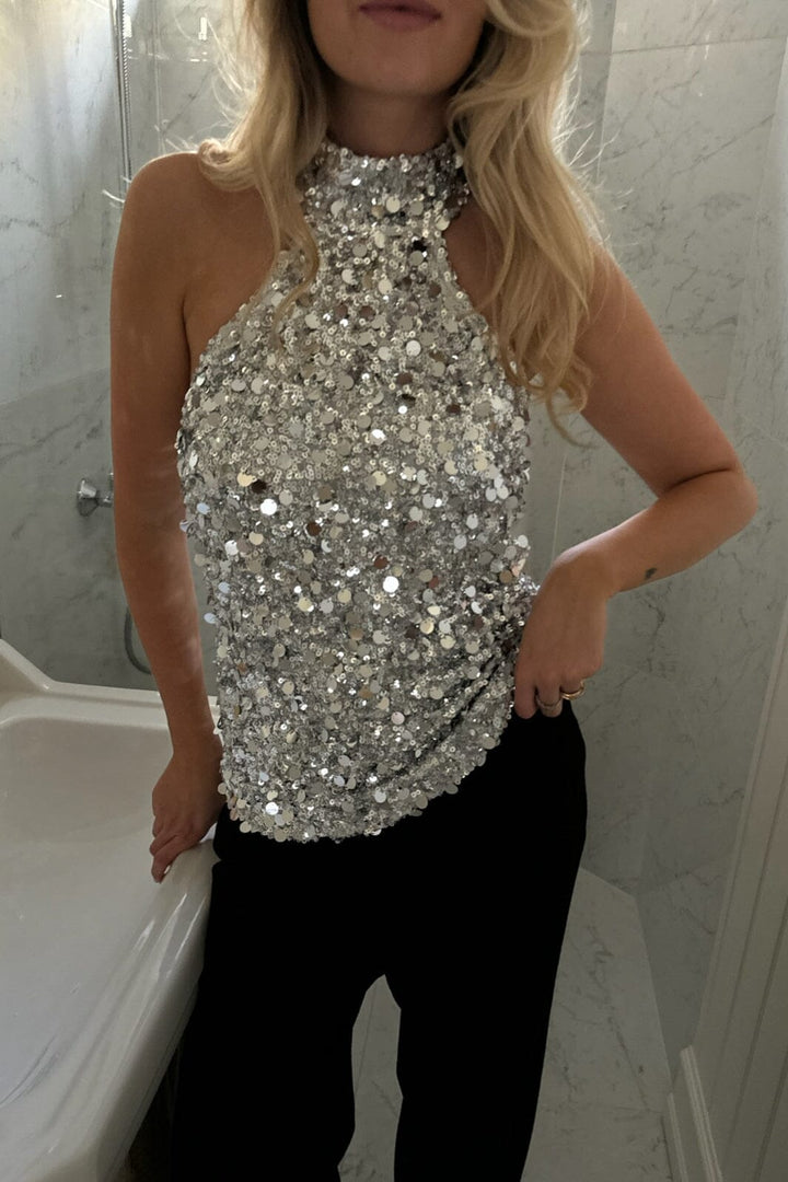 BYIC - Emilyic Top A23739 - Silvers Silver Sequin Toppe 