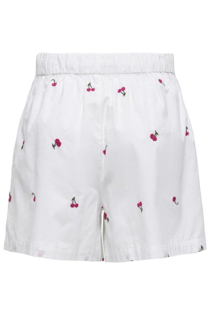 Only - Onlgrace Emb Shorts - 4789557 Bright White Persian Red/Deep Depths Cherries