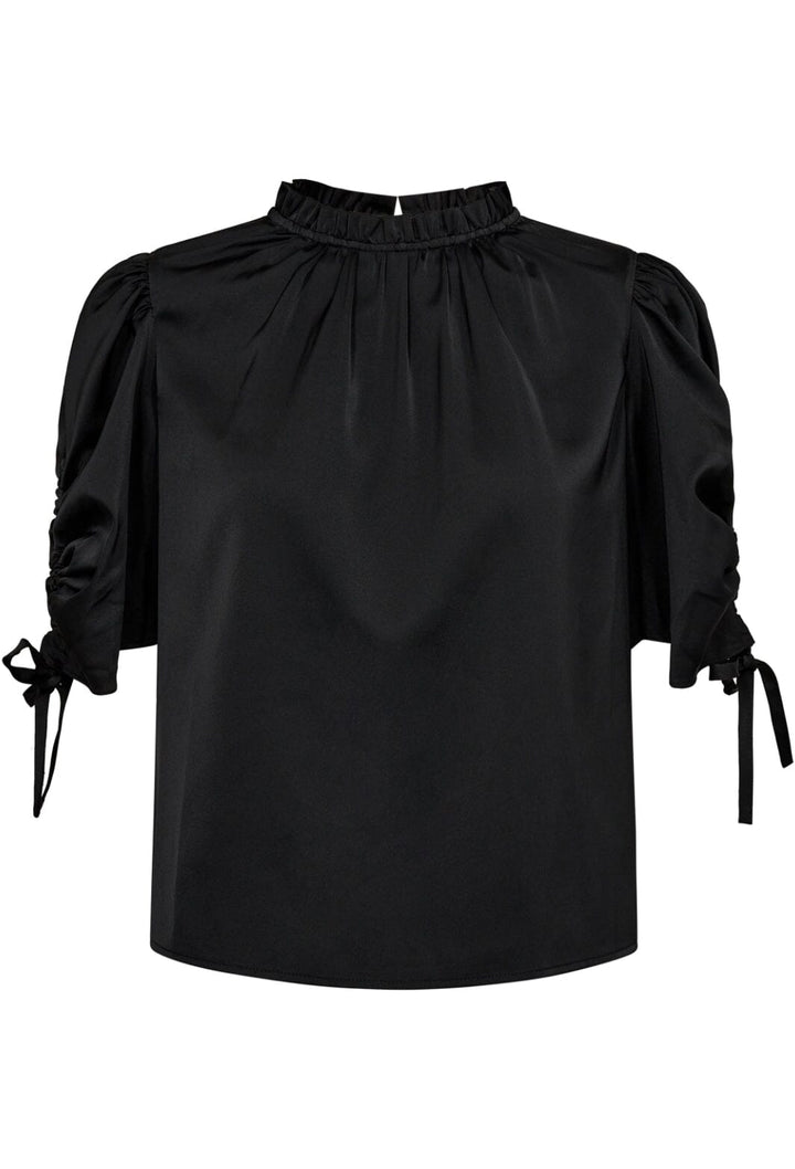 Co´couture - Adnacc Puff Ss Blouse 35690 - 96 Black Bluser 