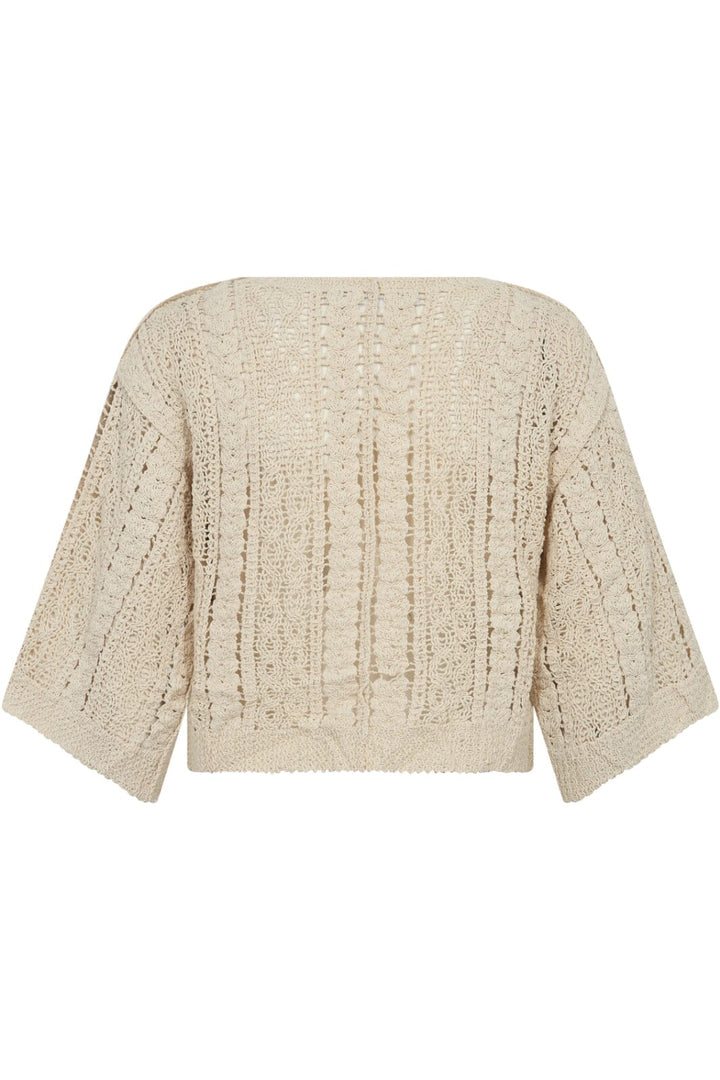 Co´couture - Cormacc Croche Tie Knit 32125 - 199 Bone Strikbluser 