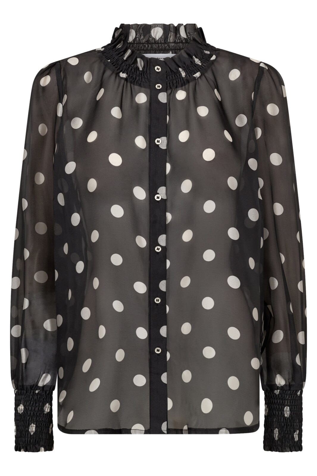 Co´couture - Drewcc Dot Shirt 35407 - 360 Black Offwhite Skjorter 