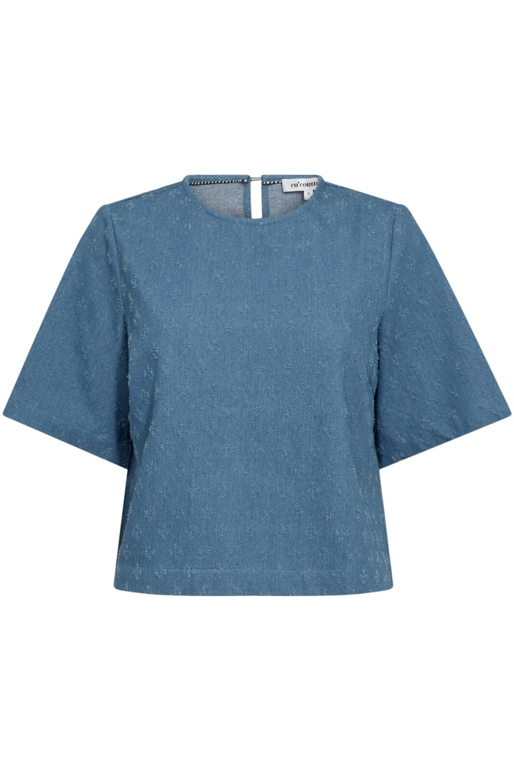 Co´Couture - Prismcc Denim Ss Blouse 35777 - 552 - Denim Blue