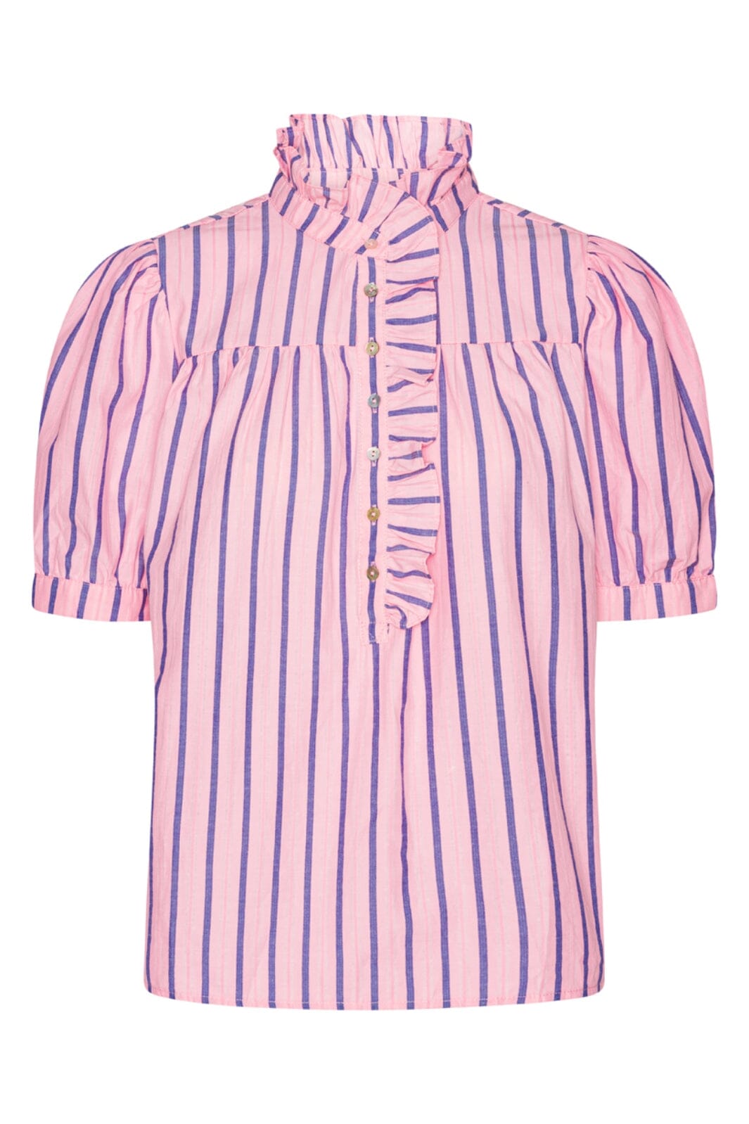 Continue - Arianna Ss Stripe - Pink Stripe Bluser 