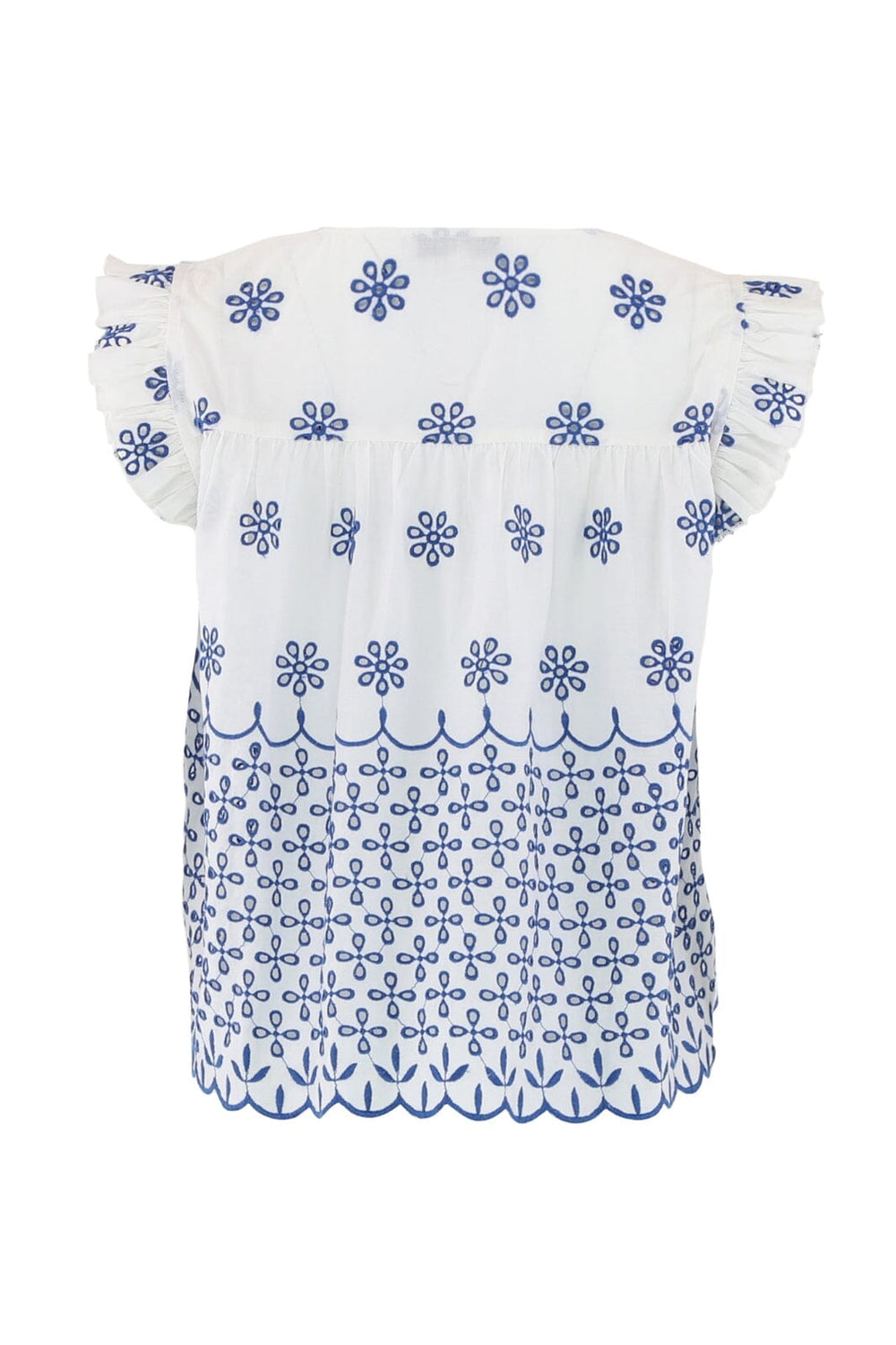 Continue - Lilly Embrodery - Offwhite W Blue Emb Toppe 