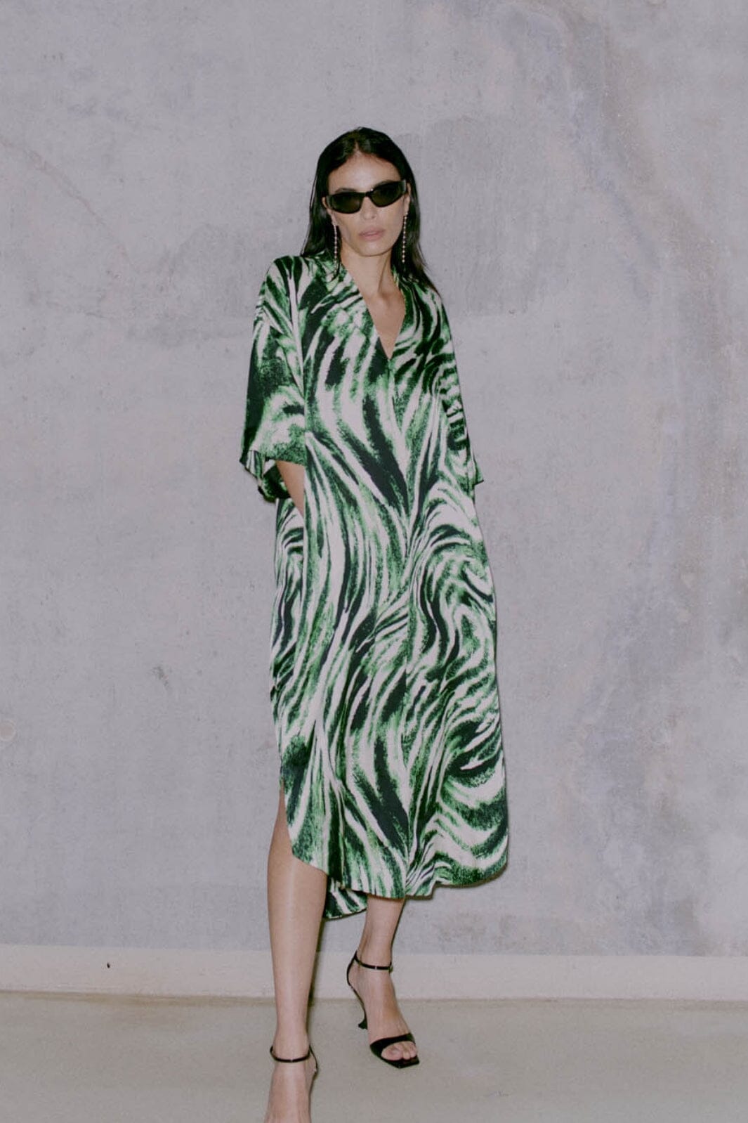 Copenhagen Muse - Cmsabina-Kaftan 204478 - Jet Stream w. Greenbriar Kjoler 