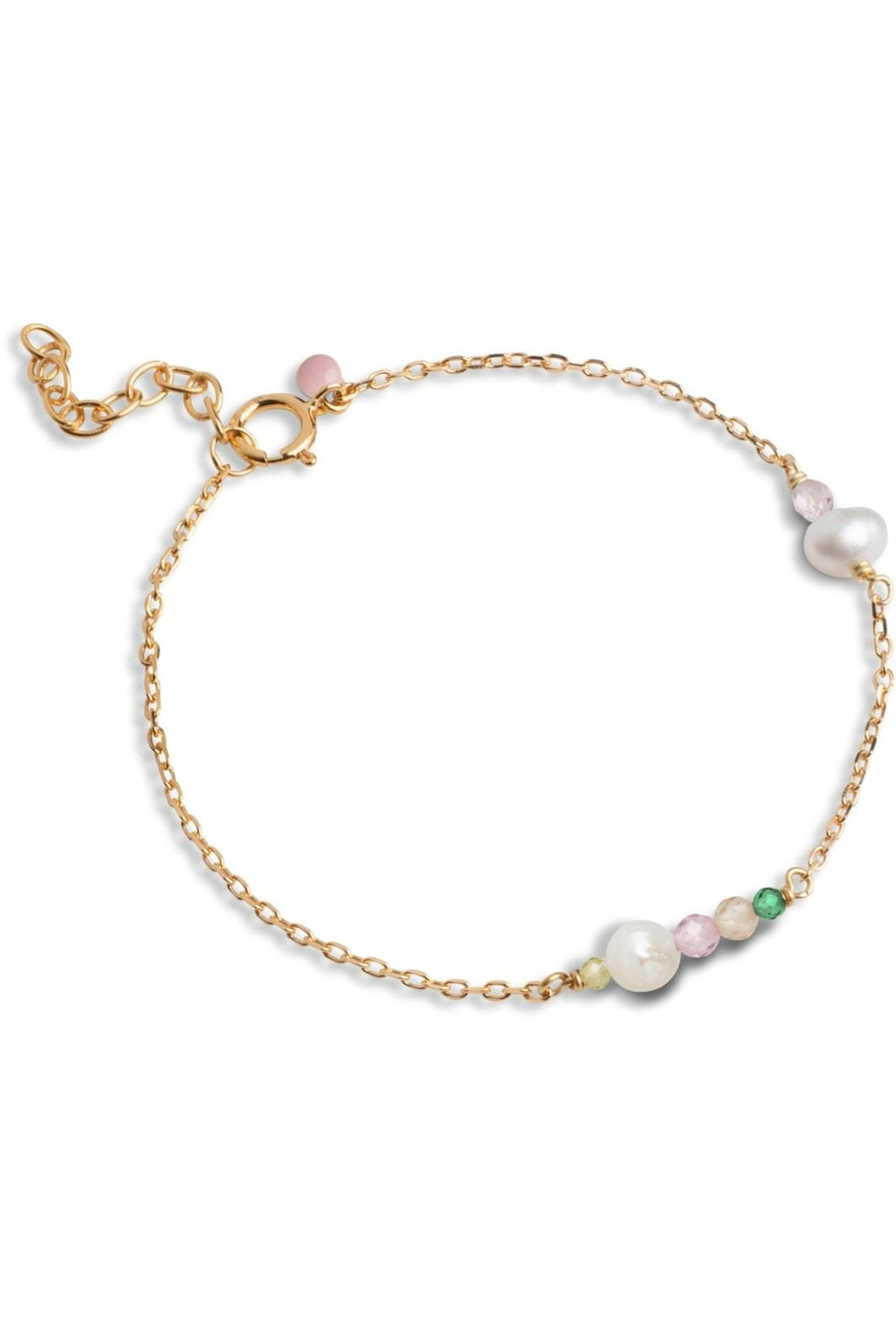 Enamel Copenhagen - Bracelet, Sofia - Light Pink, Khaki Green, Peach And Pearl