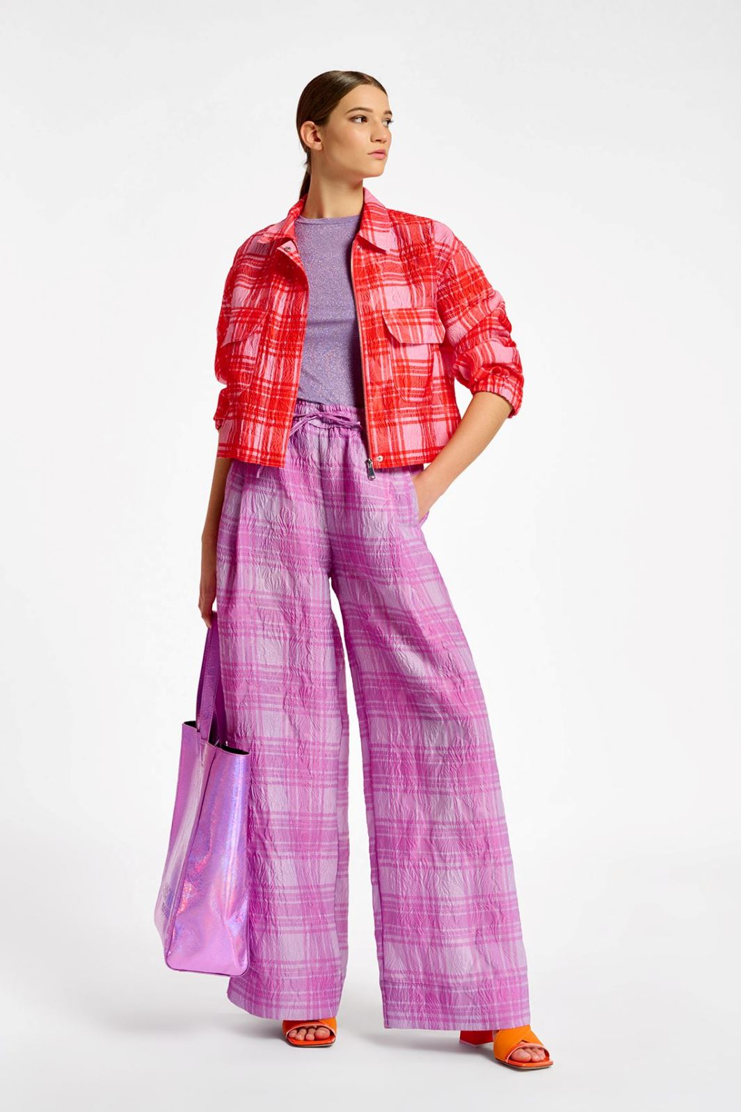 Essentiel Antwerp - Donuts Wide Leg Pants - Combo1 Lilac Wine Bukser 