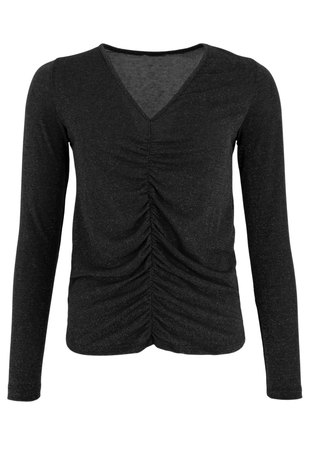 Forudbestilling - Black Colour - Bcfaye Lurex V-Neck Blouse - Black/Black (Okt/Nov) Bluser 