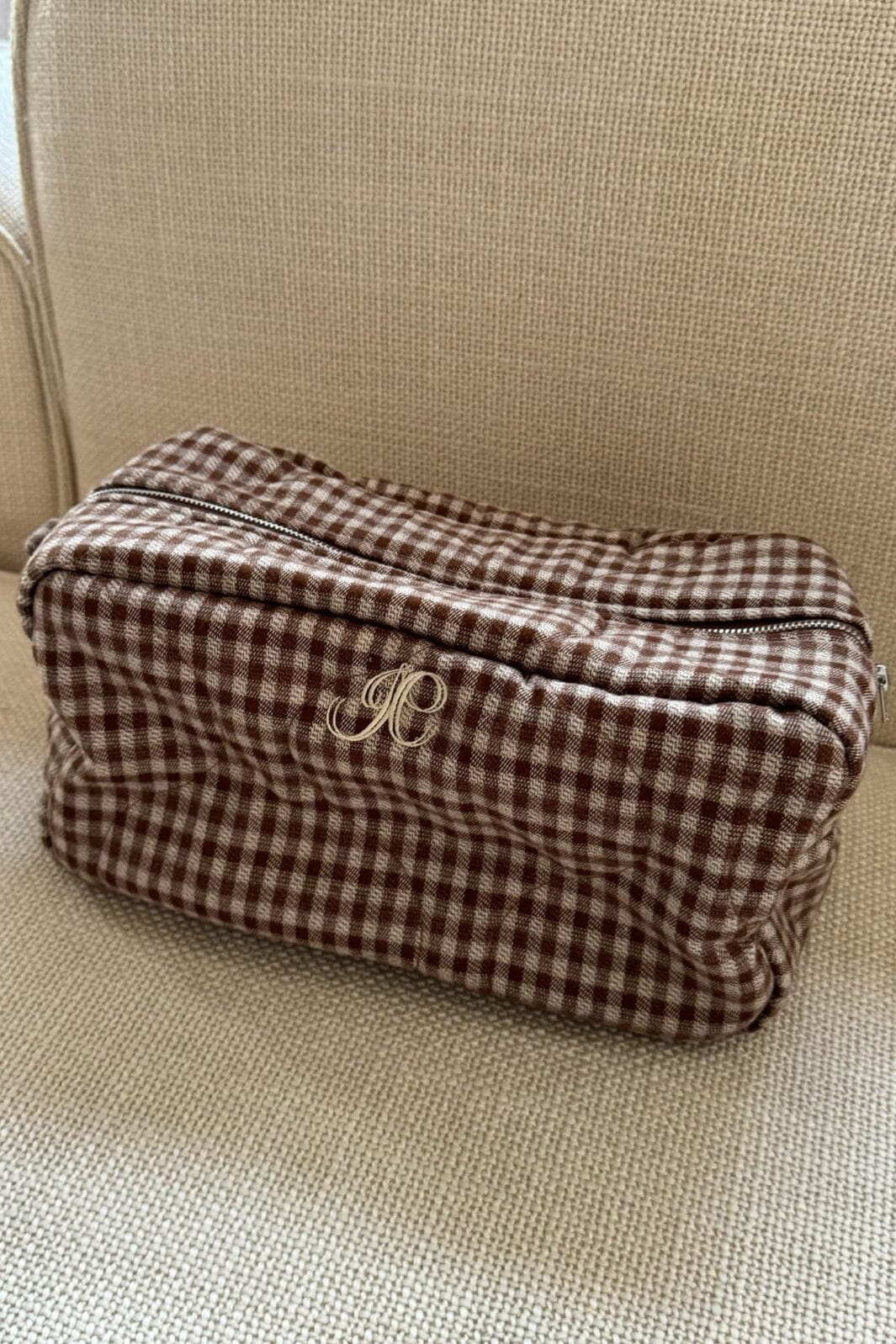 BYIC - Emilieic Cosmetic Bag A23746 - Brownc - Brown Checks