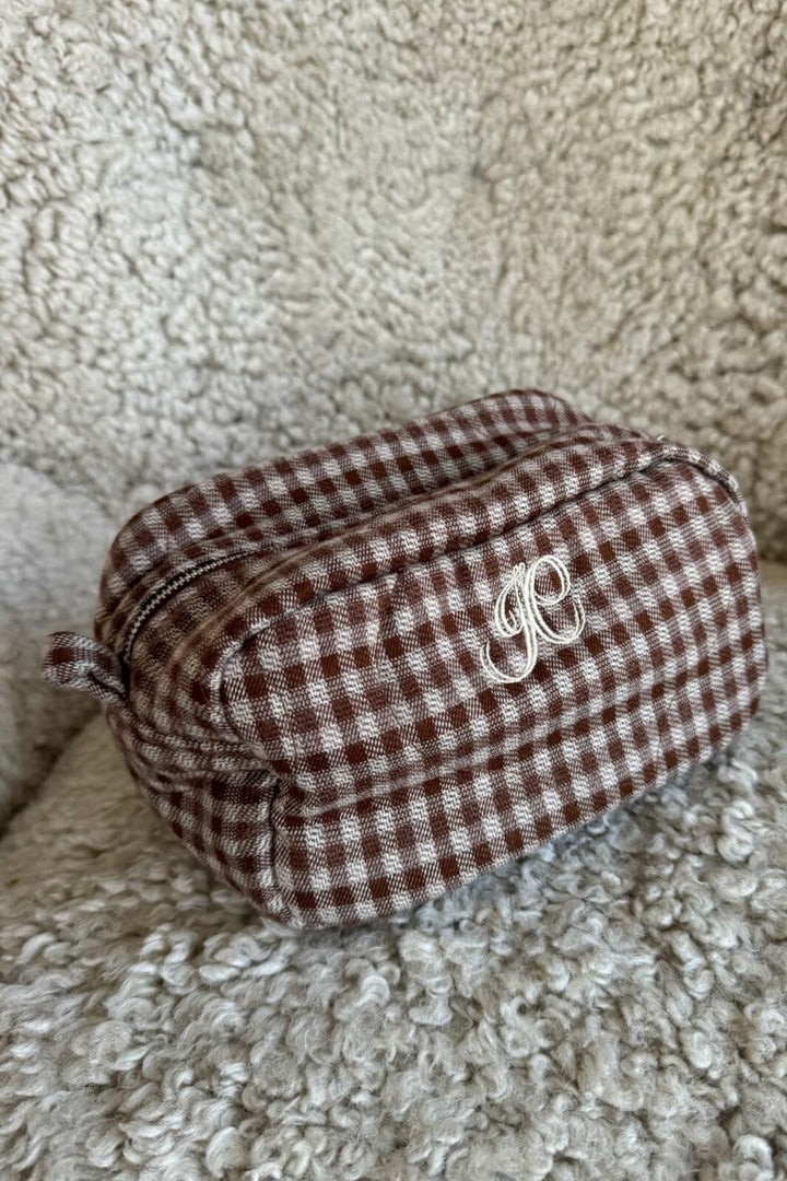 BYIC - Emilieic Mini Cosmetic Bag A23769 - Brownc - Brown Checks