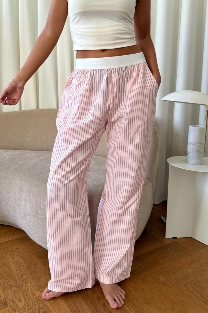 Forudbestilling - BYIC - Mayaic Pants - lprs Light Pink Red Stripes Bukser 