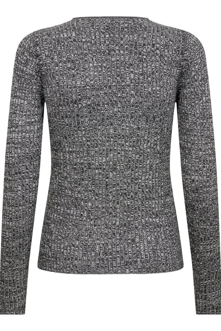 Forudbestilling - Co´couture - Baducc Melange Cut Out Knit - 155 Black Melange Bluser 