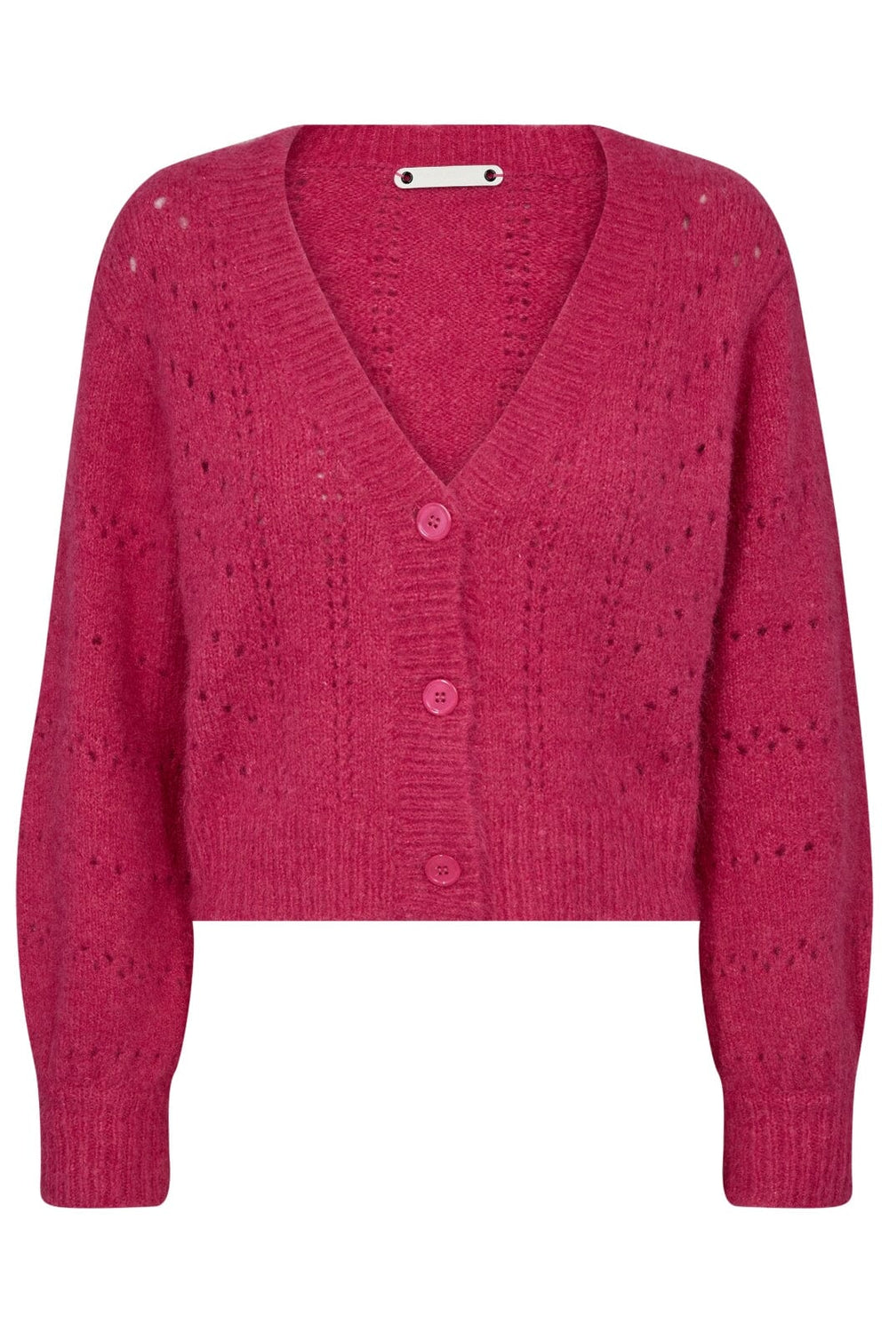 Forudbestilling - Co´couture - Coraliecc Pointelle Cardigan 32174 - 185 Flash Pink Cardigans 