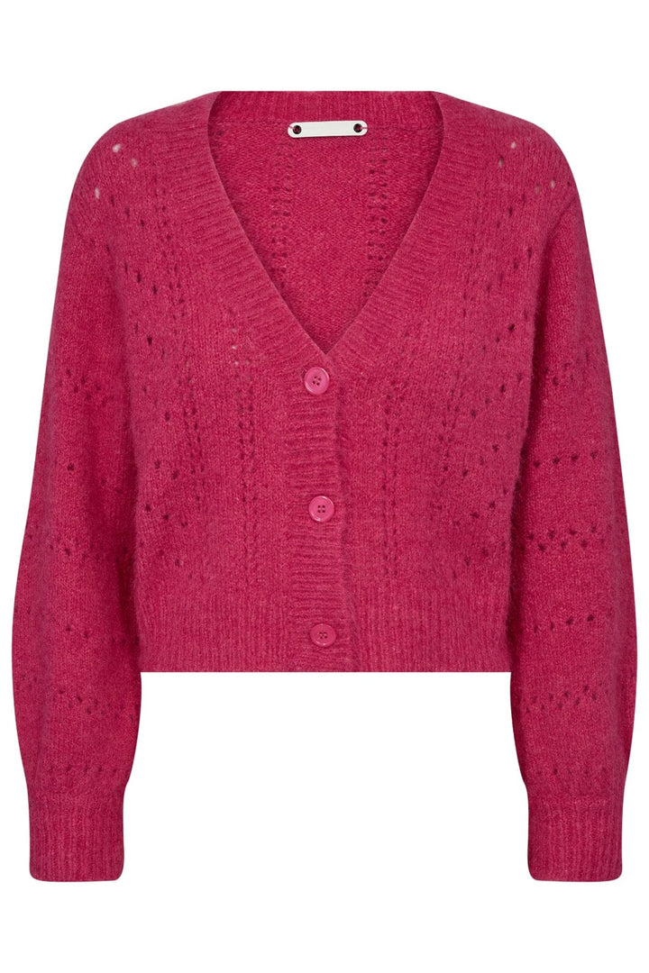 Forudbestilling - Co´couture - Coraliecc Pointelle Cardigan 32174 - 185 Flash Pink Cardigans 