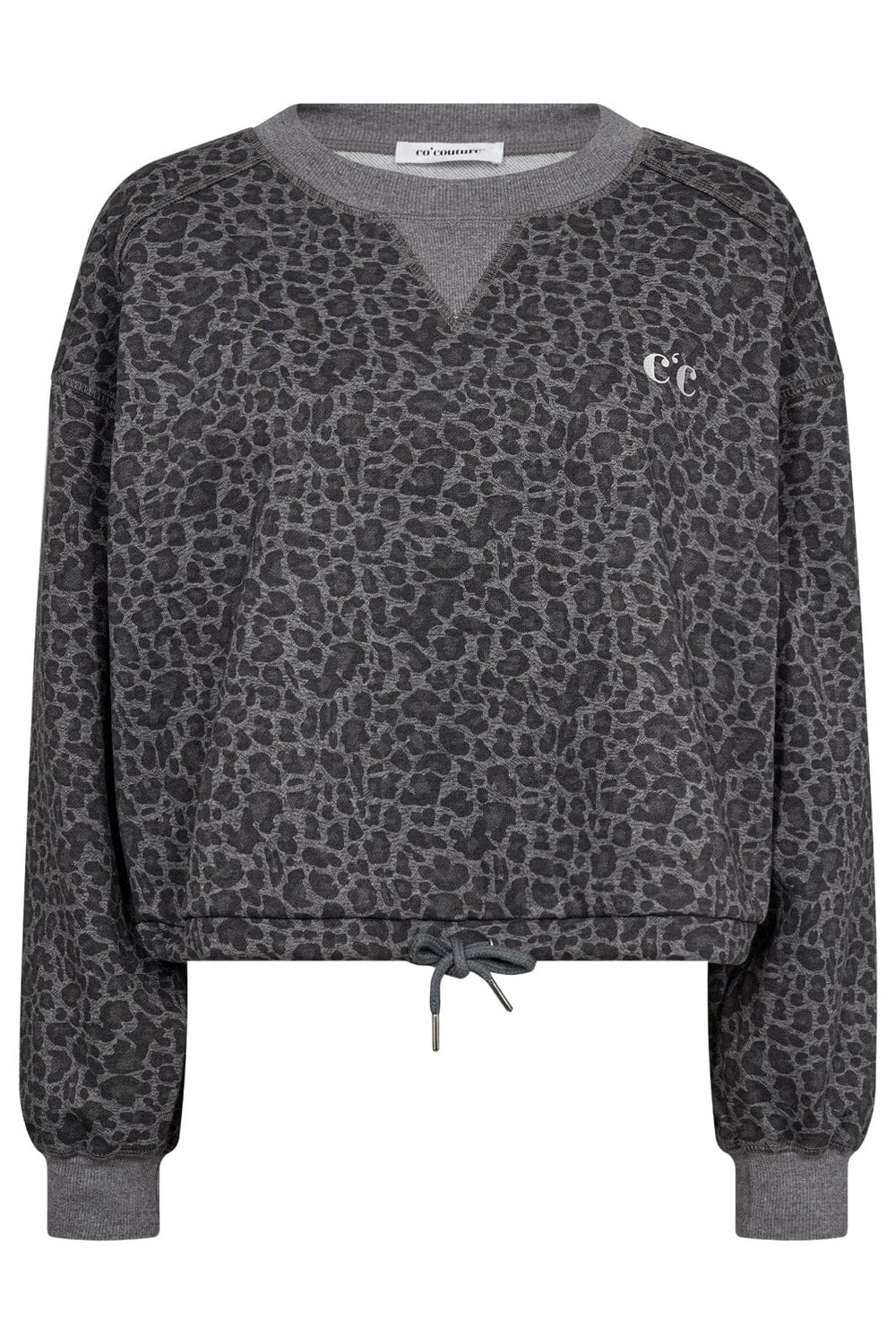 Forudbestilling - Co´couture - Cropcc Tie Leo Sweat 37025 - 139 Mid Grey Sweatshirts 