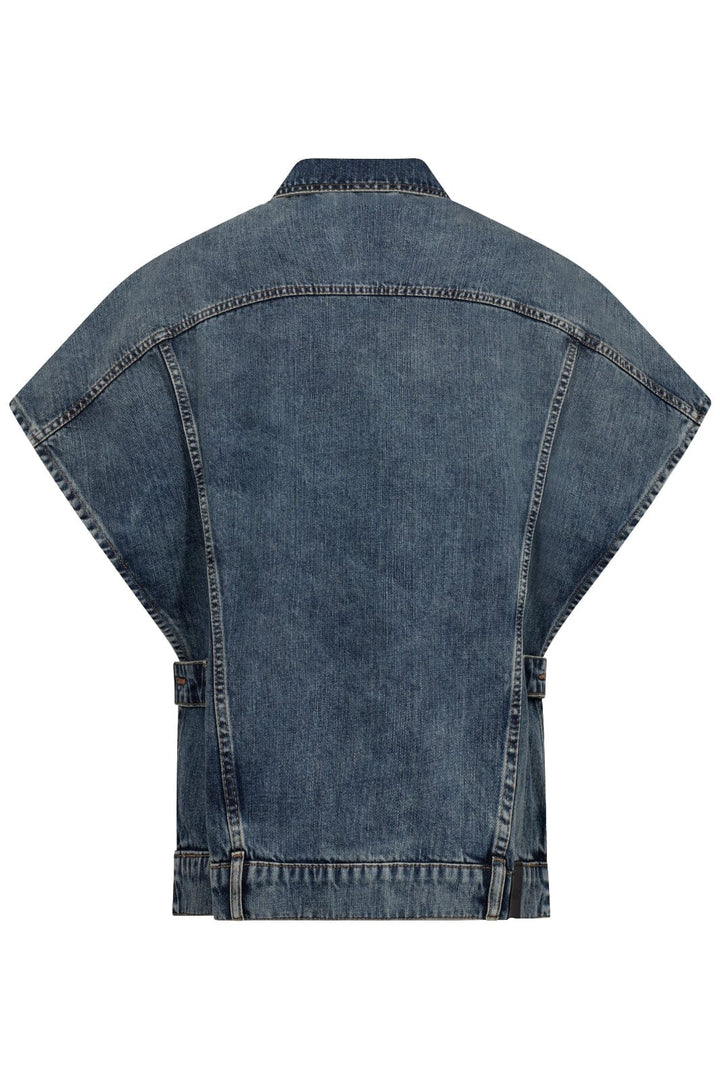 Forudbestilling - Co´couture - Darincc Denim Poncho 30169 - 552 Denim Blue Veste 