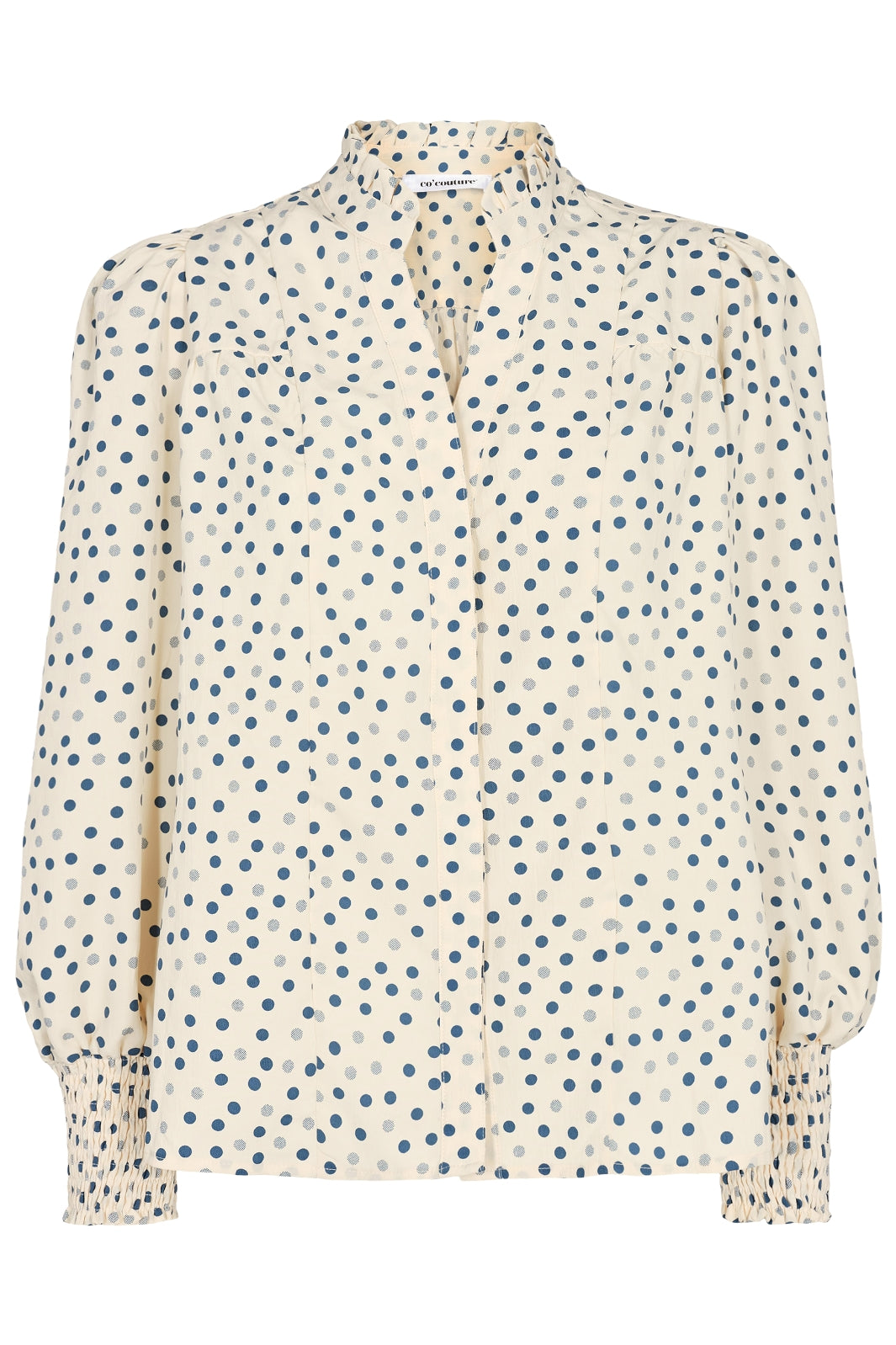 Forudbestilling - Co´couture - Dot Petra Open Neck Shirt - New Blue (November) Skjorter 