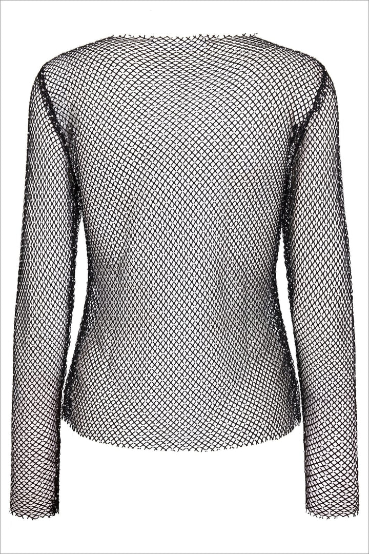 Forudbestilling - Co´couture - Krystalcc Net Blouse 32117 - 96930 Blacksilver T-shirts 