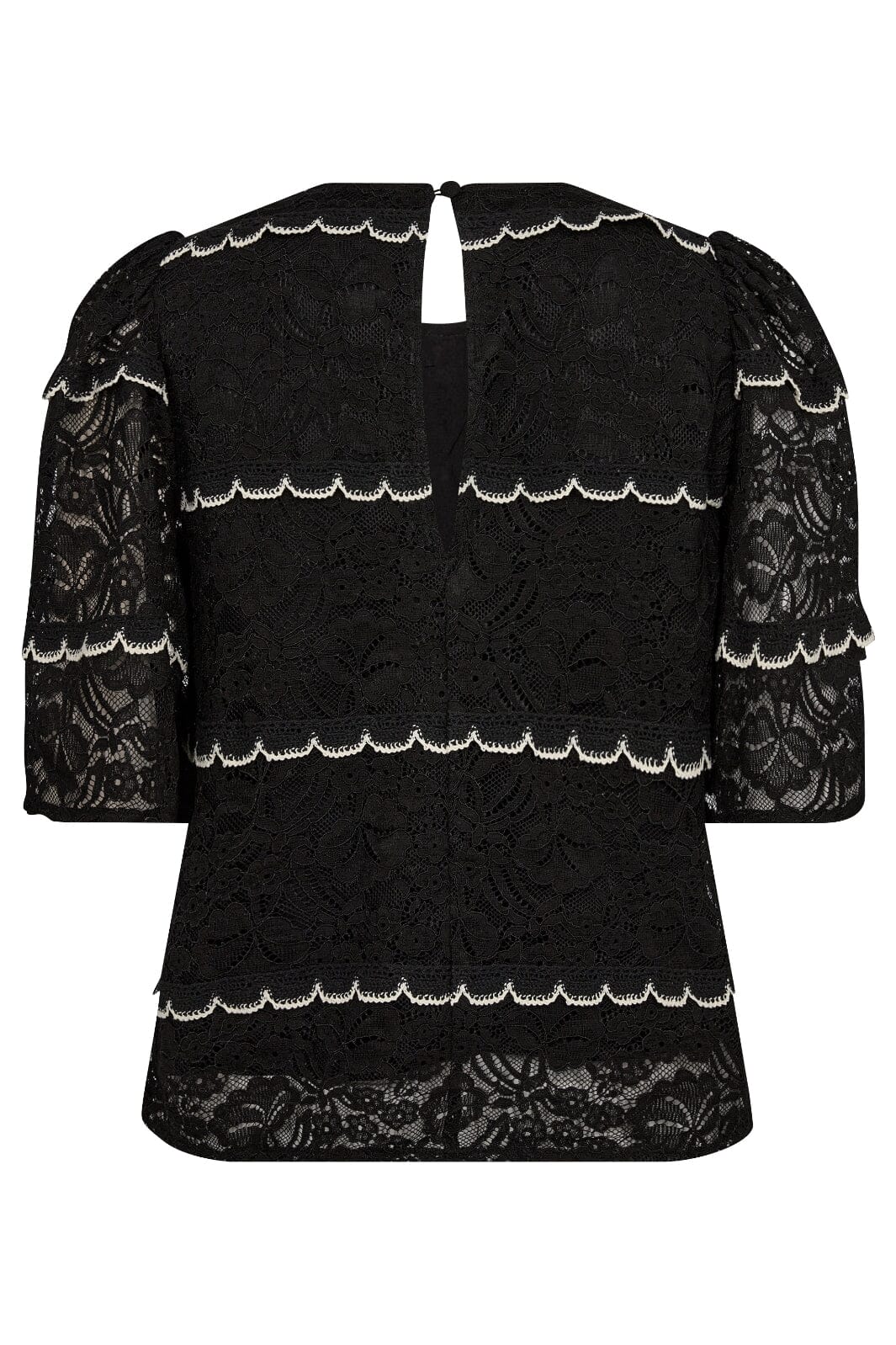 Forudbestilling - Co´couture - Loracc Lace Blouse 35635 - 96 Black T-shirts 