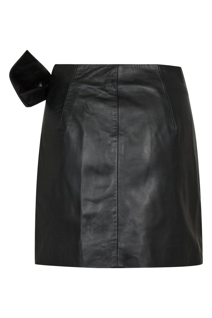 Forudbestilling - Co´couture - Phoebecc Leather Bow Skirt 34165 - 96 Black Nederdele 