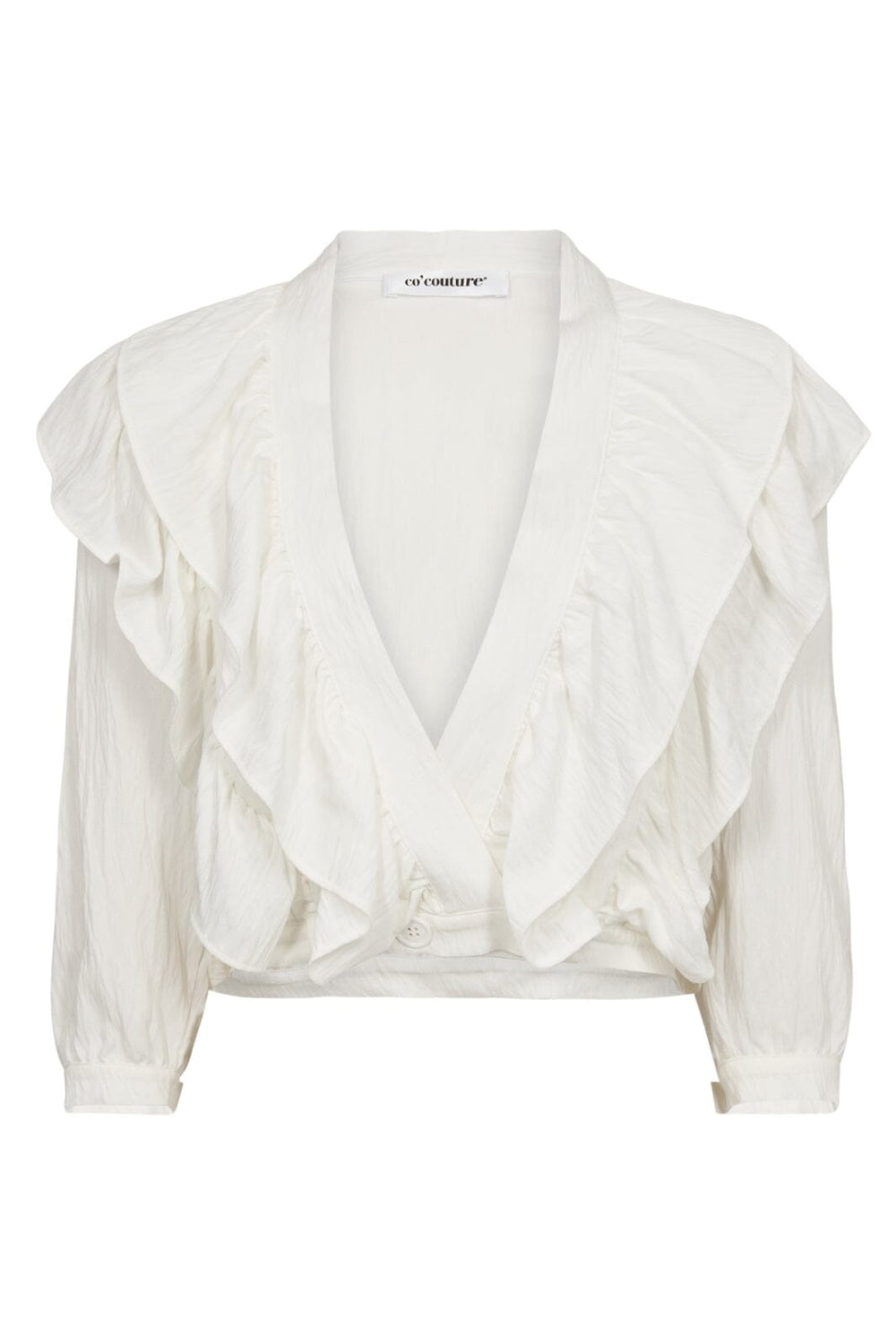 Forudbestilling - Co´couture - Suedacc Frilly Blouse 35630 - 4000 White Skjorter 