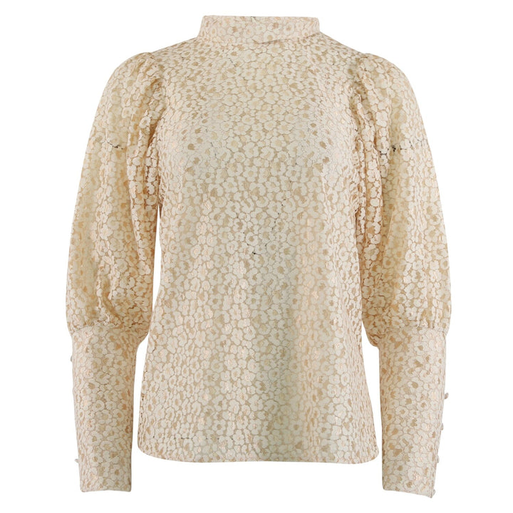 Forudbestilling - Continue - Maja 2 Tone Lace - Gold Lace Bluser 