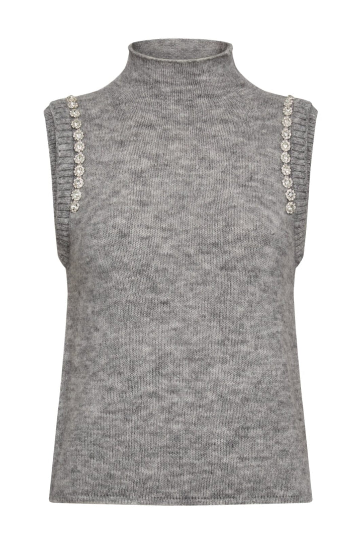 Forudbestilling - Copenhagen Muse - Cmibra-Waistcoat 205002 - Light Grey Melange Strikbluser 