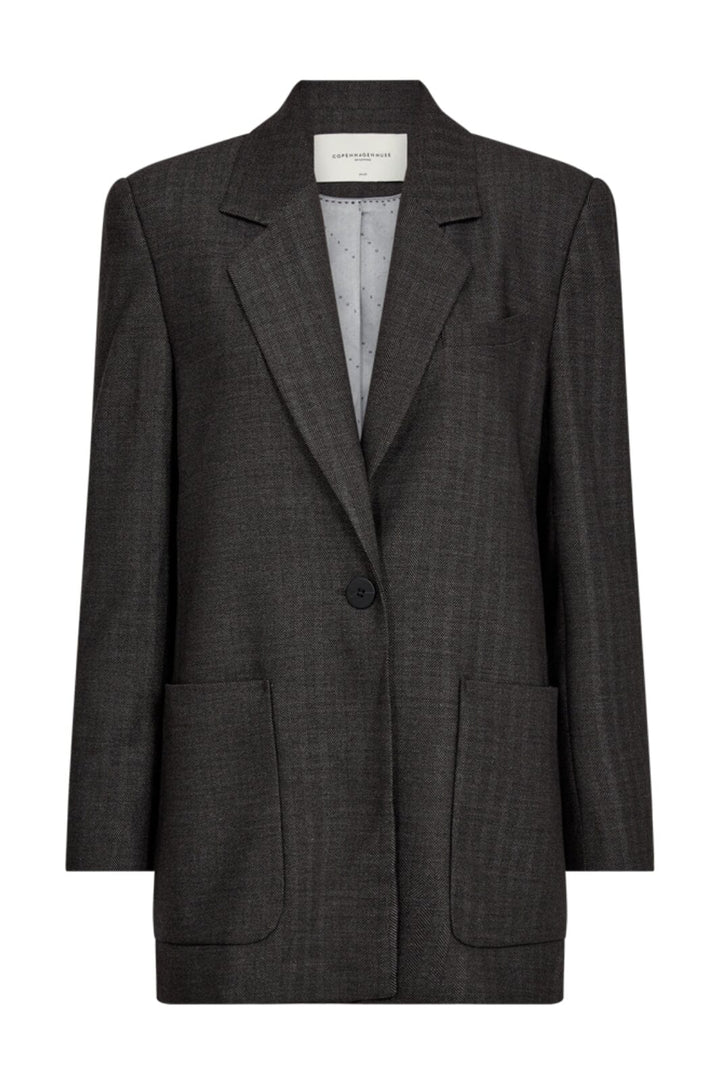 Forudbestilling - Copenhagen Muse - Cmtailor-Blazer 204933 - Black w. Medium Grey Mel. Blazere 