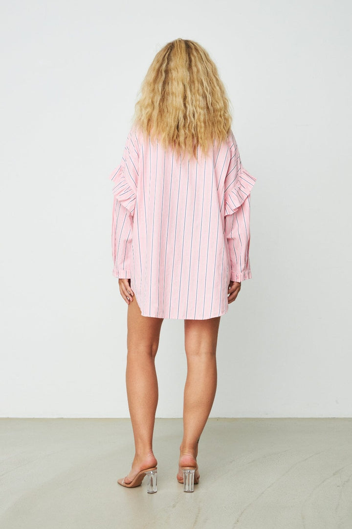 Forudbestilling - Cras - Flowercras Shirt - 8006 Pink Blue Stripe Skjorter 