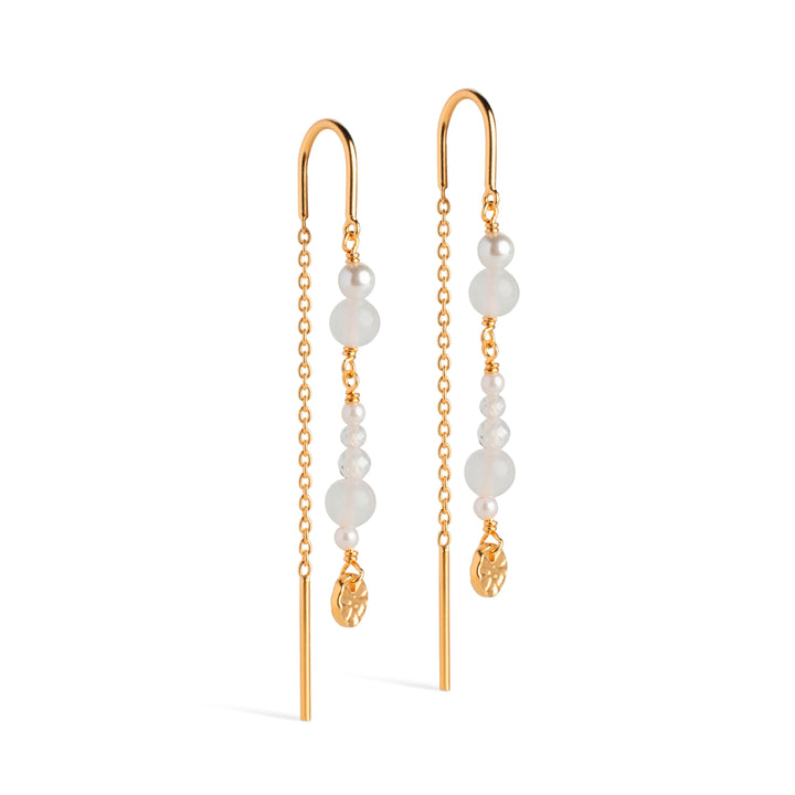 Forudbestilling - Enamel Copenhagen - Earring, Sofia - White And Pearls Øreringe 