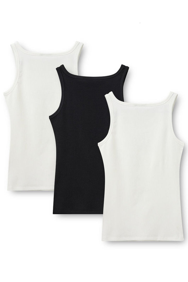 H2O Fagerholt - 3 Pack Tank Top - 7190 White/Black