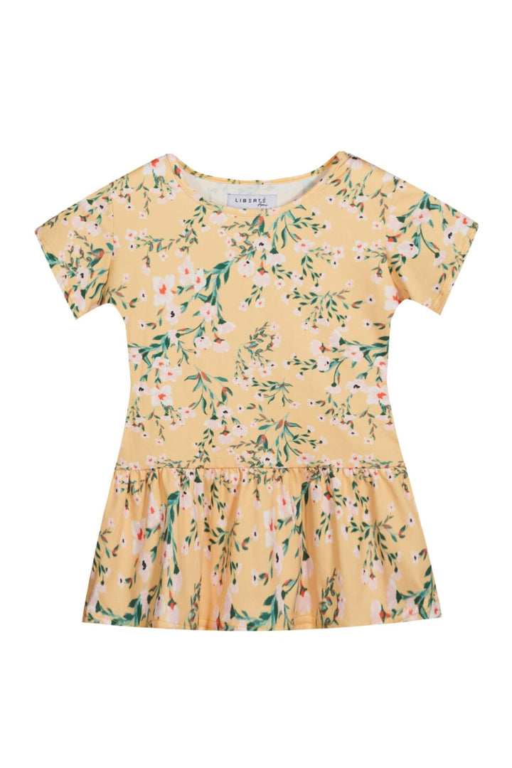 Forudbestilling - Liberte Ami - Alma-Frill-T-Shirt (Kids) - Yellow Green Flower T-shirts 