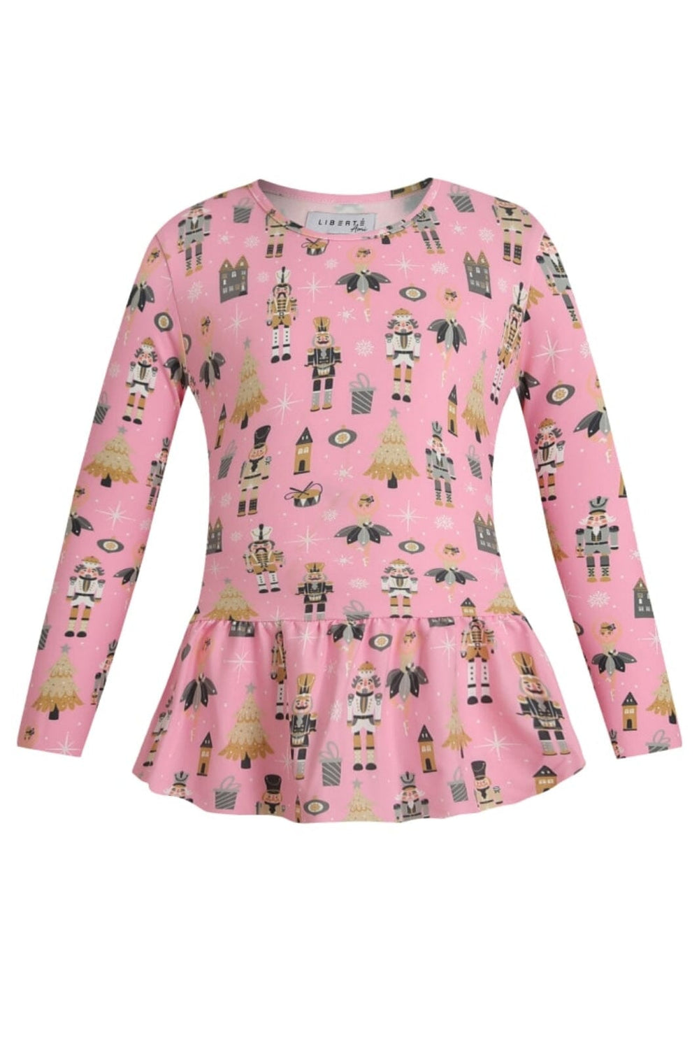 Forudbestilling - Liberte Ami - Alma-Ls-Frill-Tshirt (Kids) 9654 - Nutcracker Bubblegum Bluser 