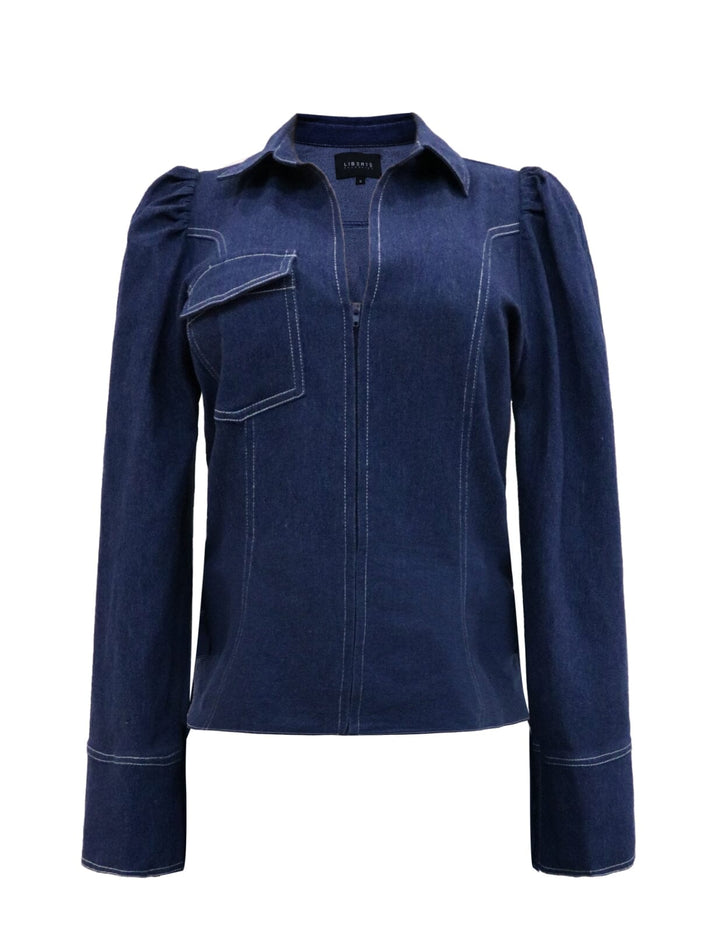 Forudbestilling - Liberte - Asta V-Neck Blouse - Blue Denim Bluser 