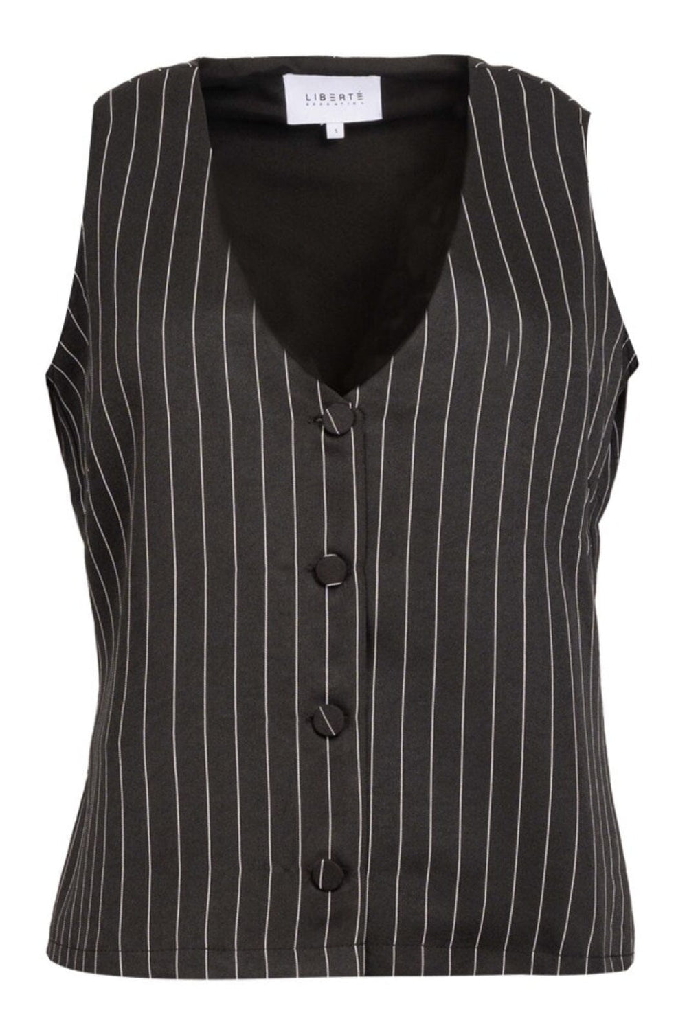 Forudbestilling - Liberte - Dibby-Suit-Vest - Black Pinstripe Veste 