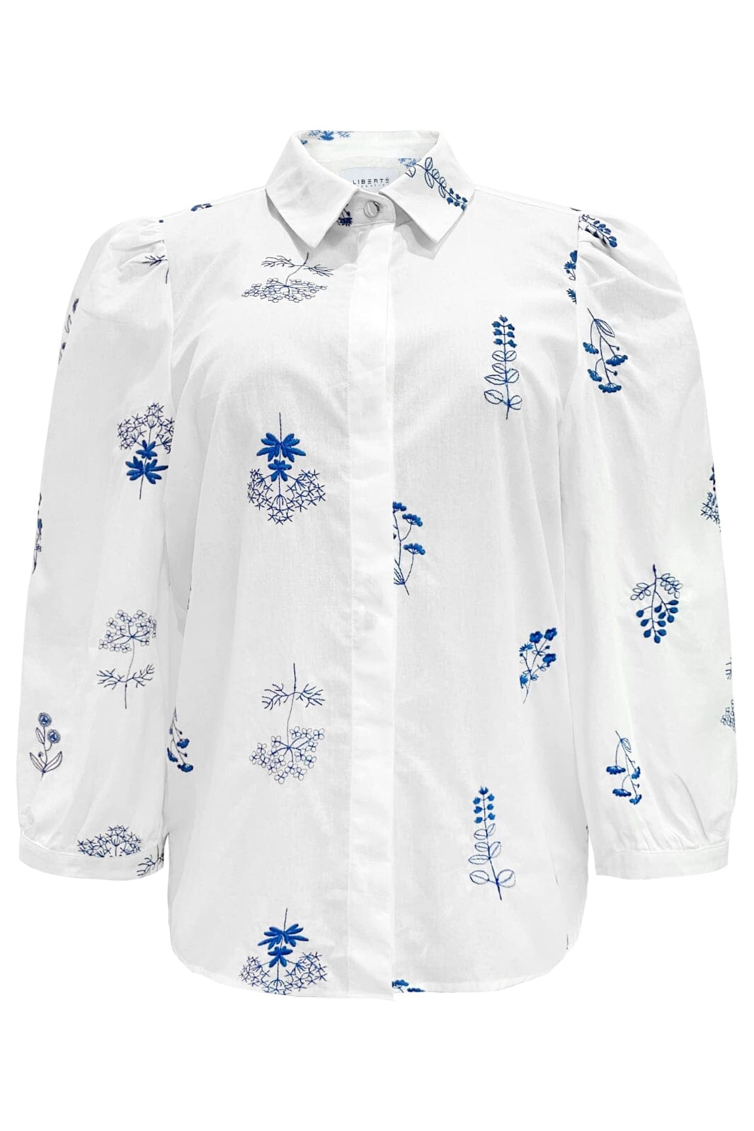 Liberte - Flora-Ss-Blouse 22181 - White Blue Flower