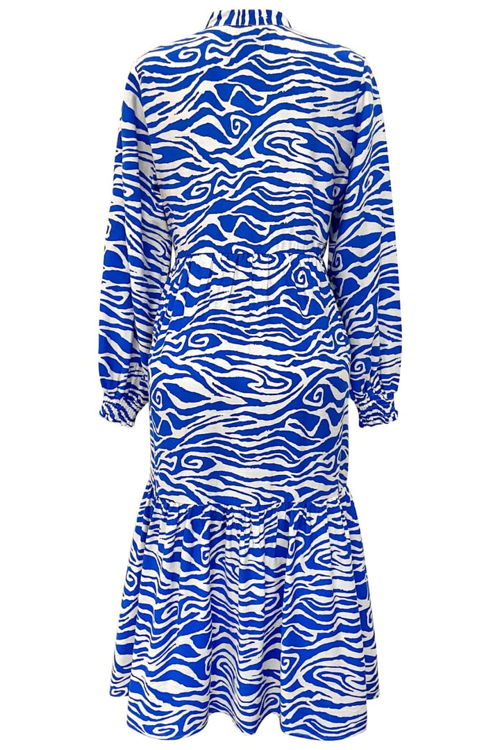 Liberte - Mag-Ls-Vneck-Dress 22053 - Cobolt Zebra