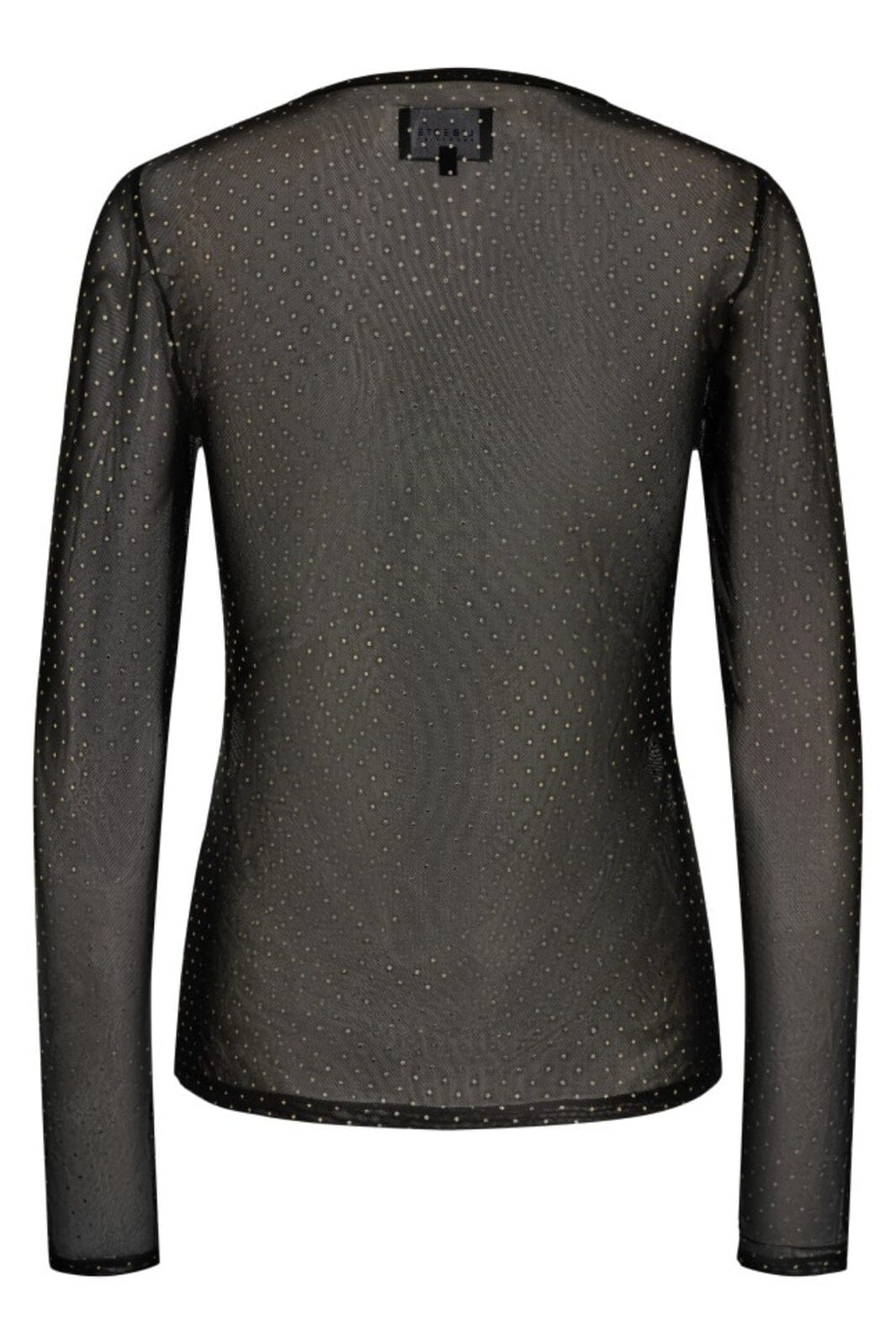 Forudbestilling - Liberte - Mesh-Ls-Sparkle-Tshirt 22134 - Black Gold Dot Bluser 