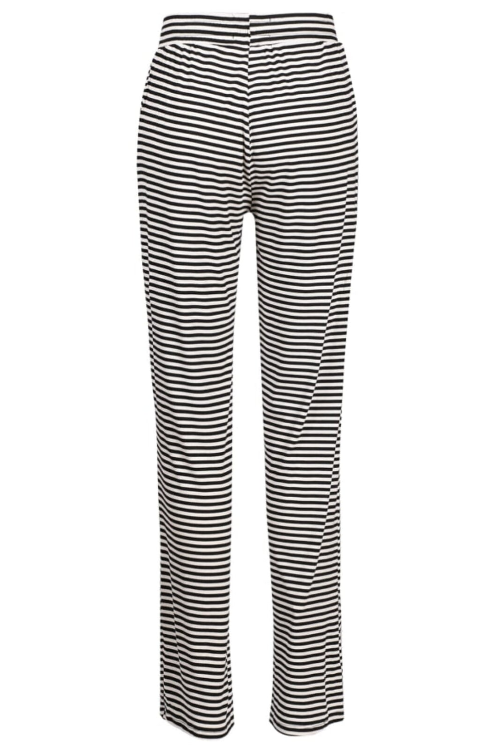 Forudbestilling - Liberte - Natalia-Straight-Pants - Black Creme Small Stripe Bukser 