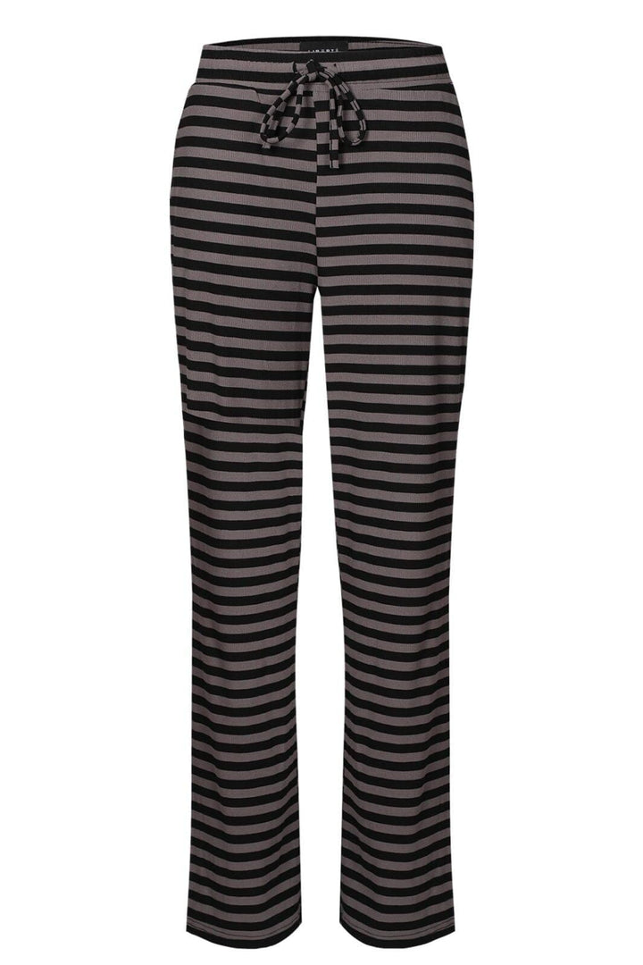 Forudbestilling - Liberte - Natalia-Straight-Pants - Black Dark Grey Stripe Bukser 