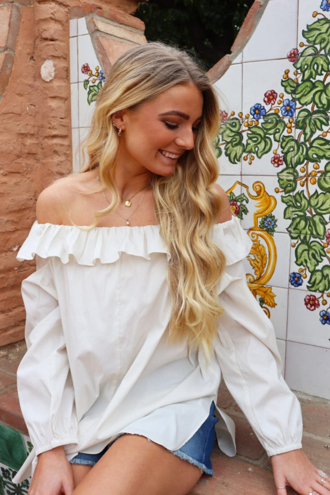 Forudbestilling - Liberte - Ona-Offshoulder-Blouse - Offwhite Bluser 