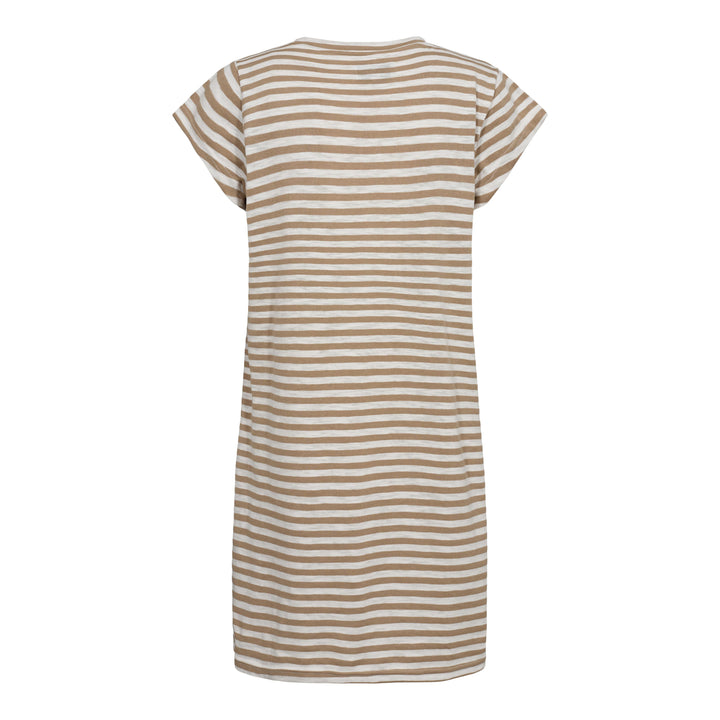 Forudbestilling - Liberte - Ulla-Stripe-Tshirt-Dress - Light Brown White Stripe Kjoler 